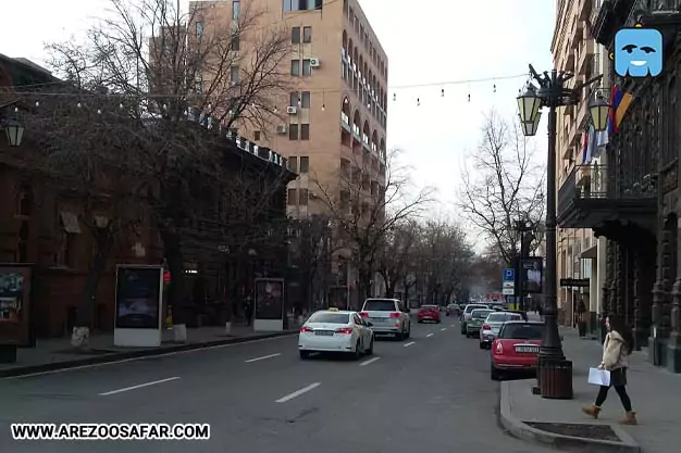 خیابان آبوویان یکی از مکان های دیدنی ایروان 