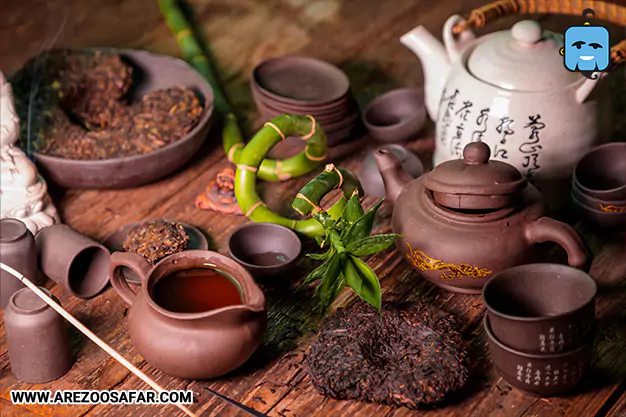 یکی از سوغاتی های چین، سرویس‌های چای‌خوری سنتی