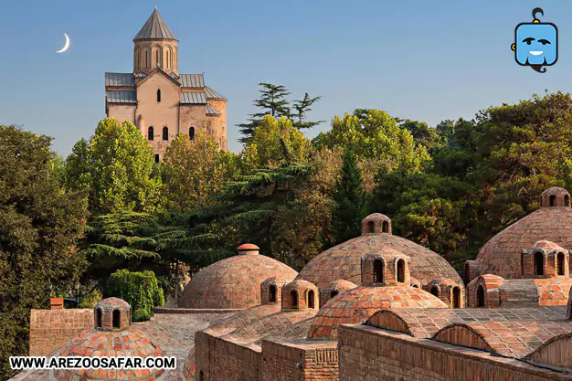 حمام گوگردی معروف تفلیس جاهای دیدنی گرجستان
